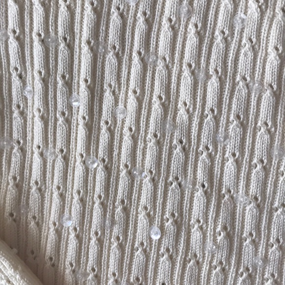 Ann Taylor off white sparkle sweater - Picture 3 of 5
